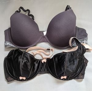 Bundle of Calvin Klein and Victoria Secret size 36B EUC bras!!